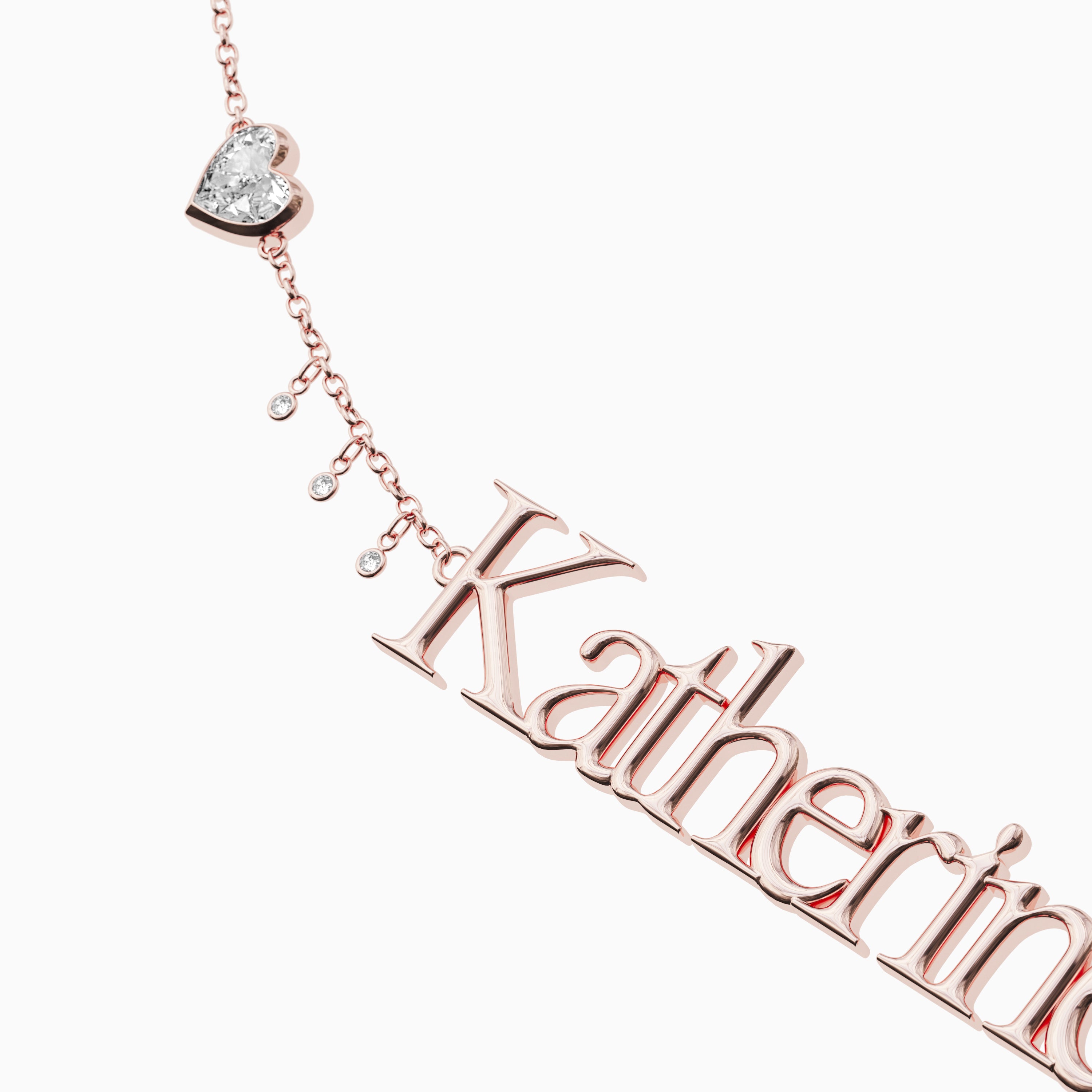 Signature Necklace - Single - Heart Diamond Trinkets and Diamond Droplets