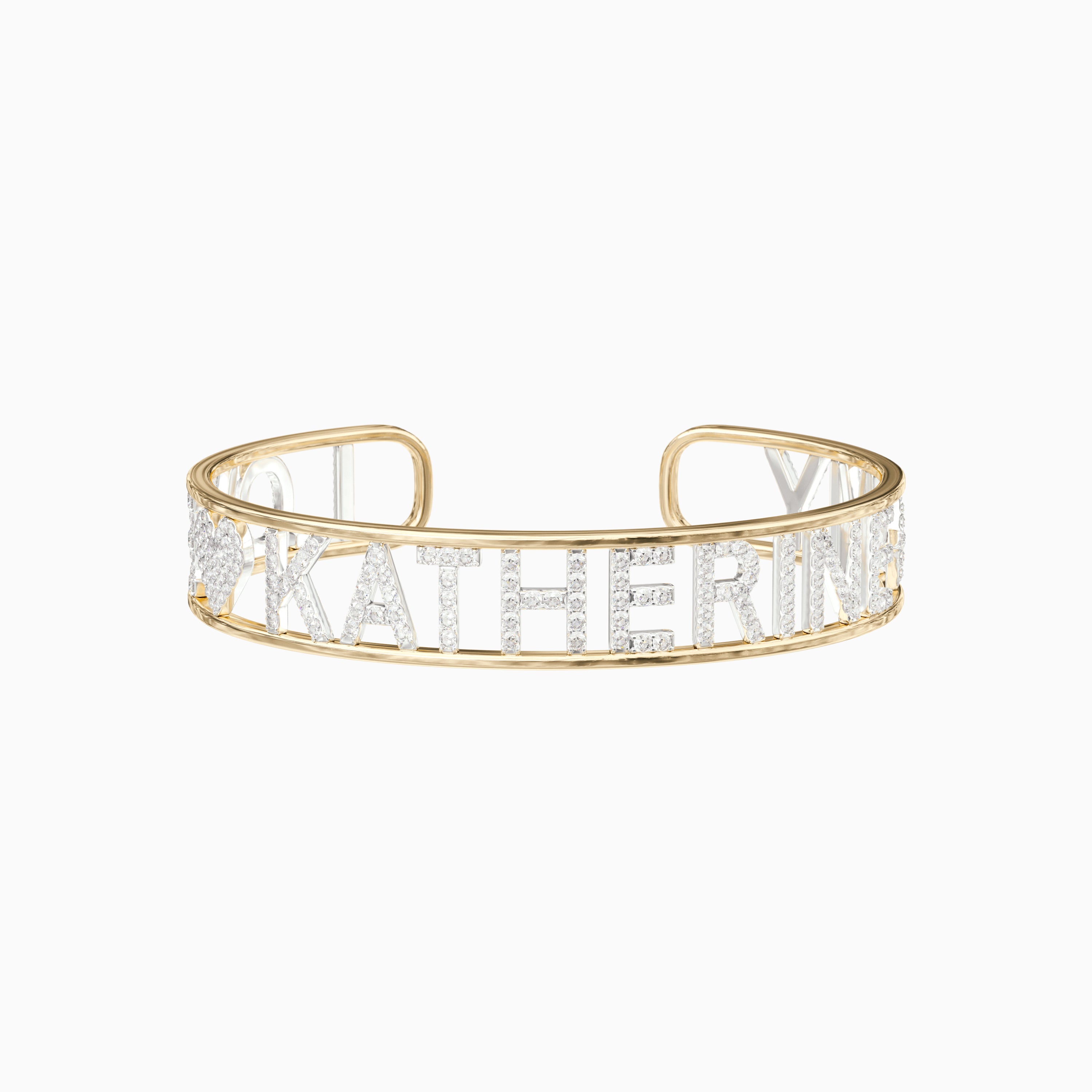 Signature Deco Bangle - Diamond Encrusted