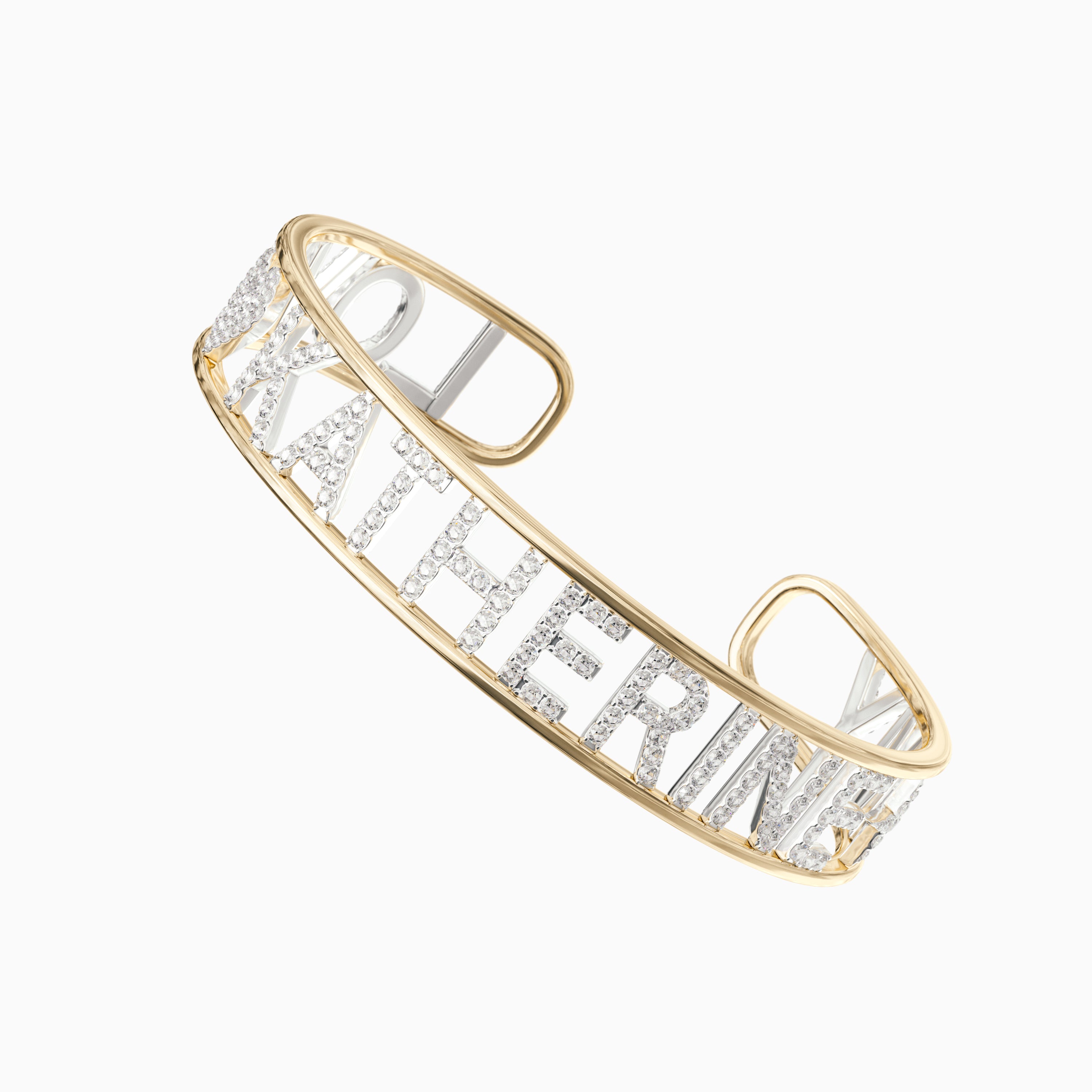 Signature Deco Bangle - Diamond Encrusted