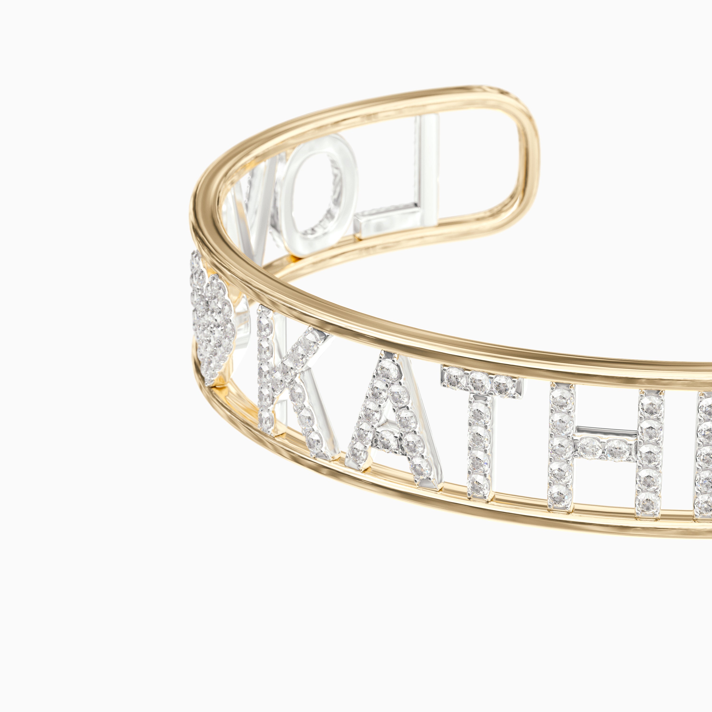 Signature Deco Bangle - Diamond Encrusted