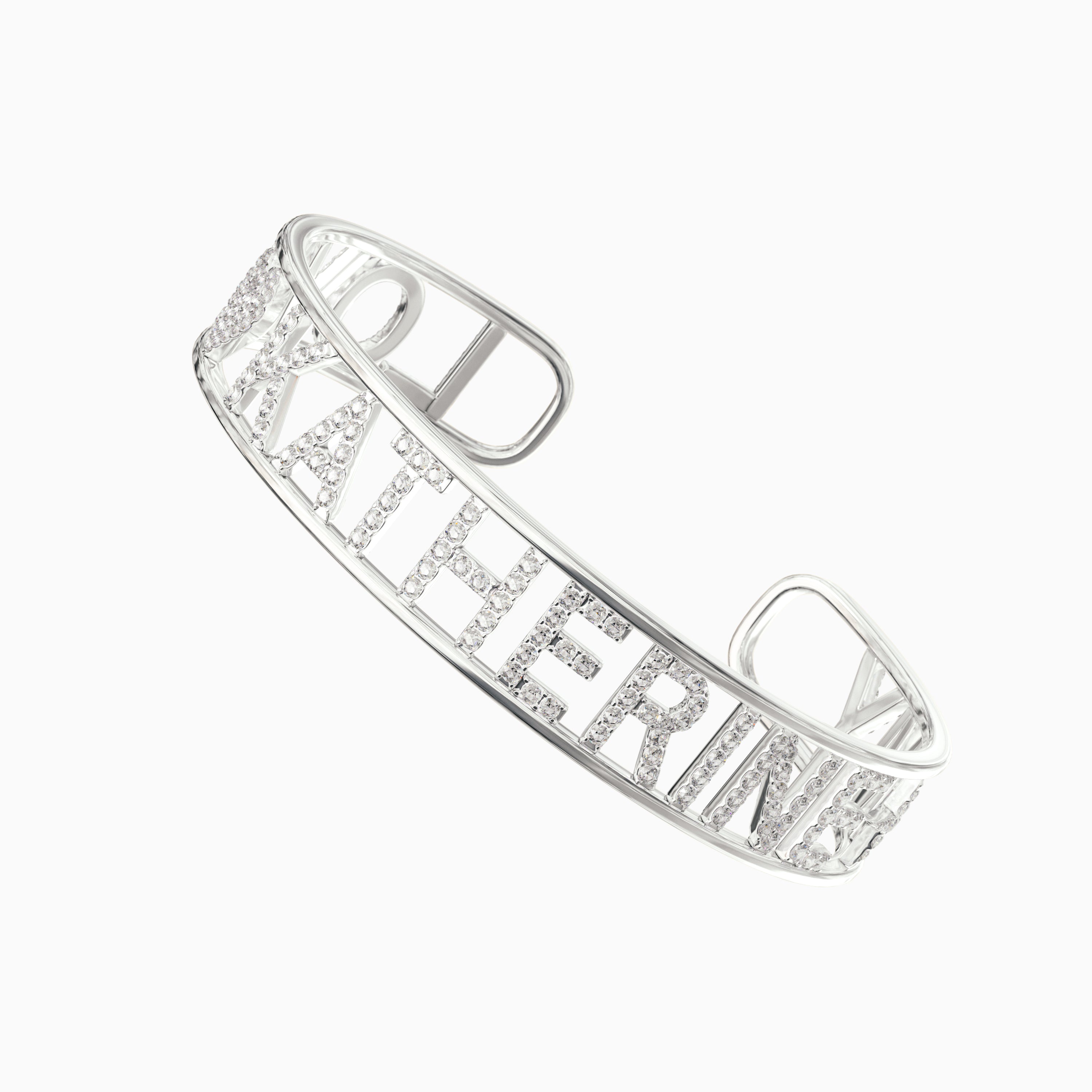 Signature Deco Bangle - Diamond Encrusted