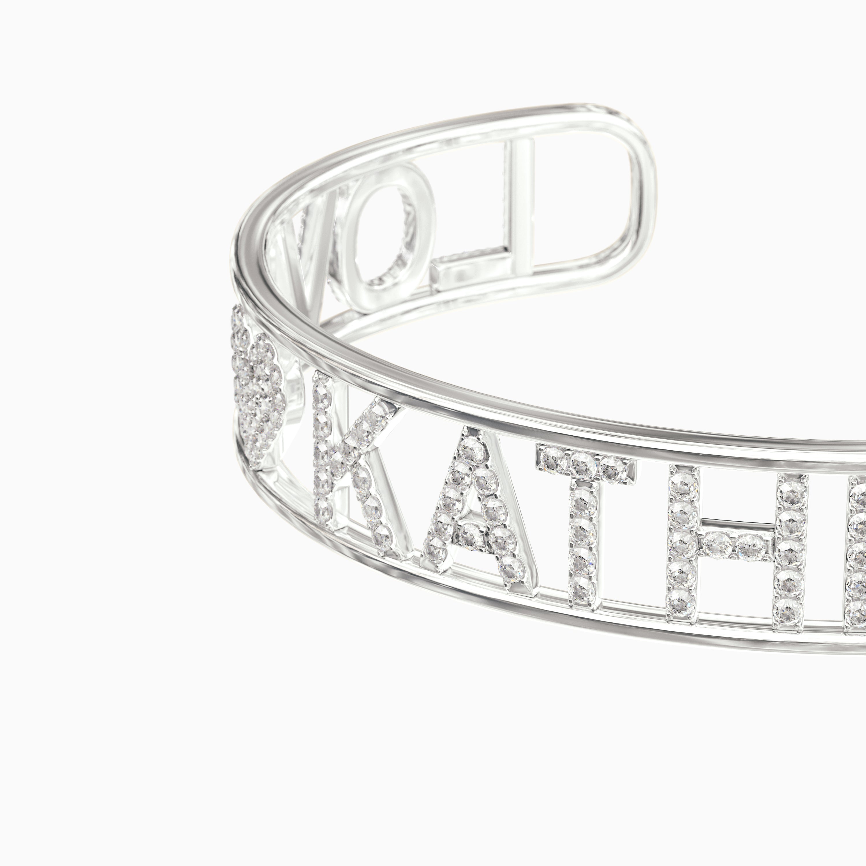 Signature Deco Bangle - Diamond Encrusted