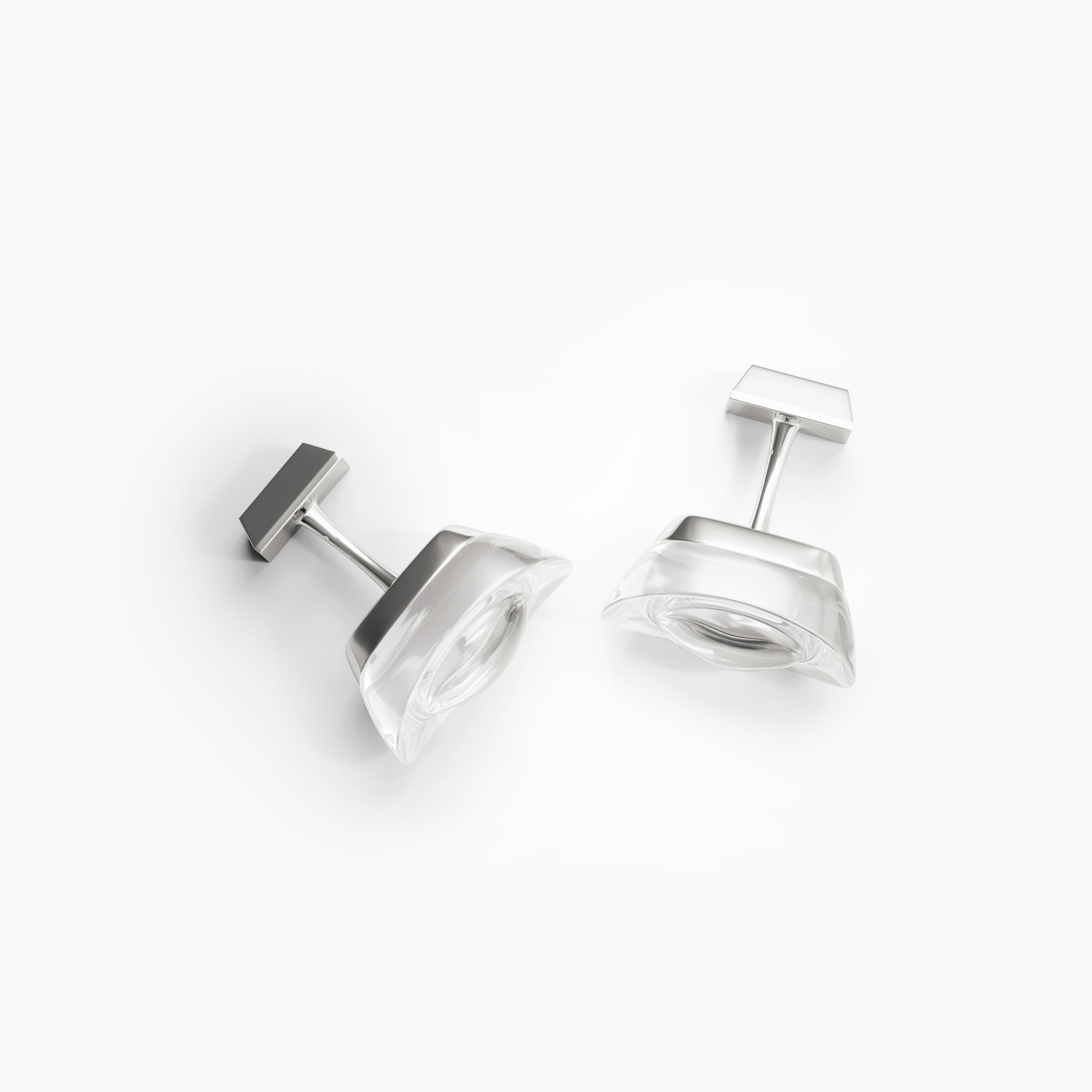 Yuan Bao Fortune Cufflinks - White Crystal