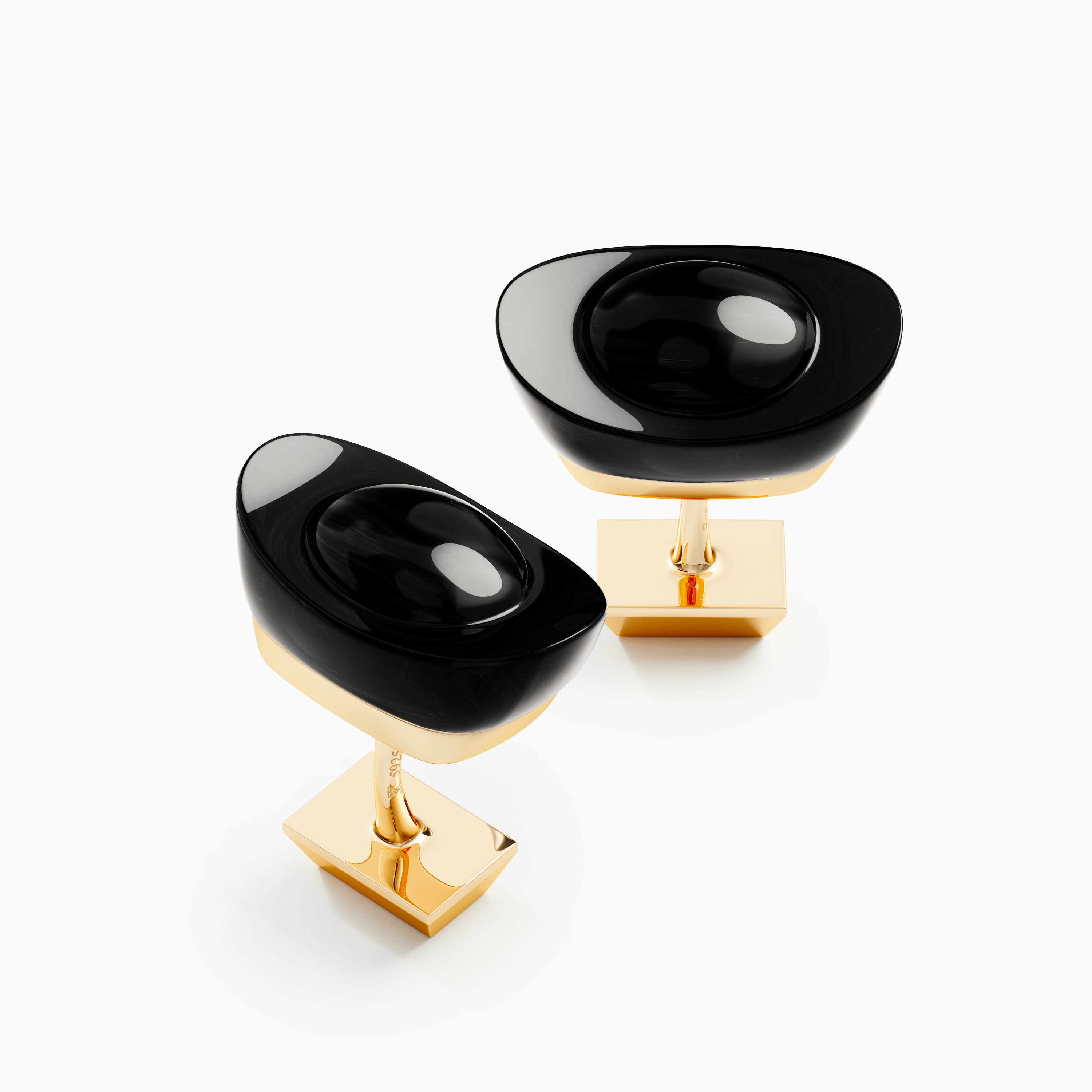 Yuan Bao Fortune Cufflinks - Black Onyx