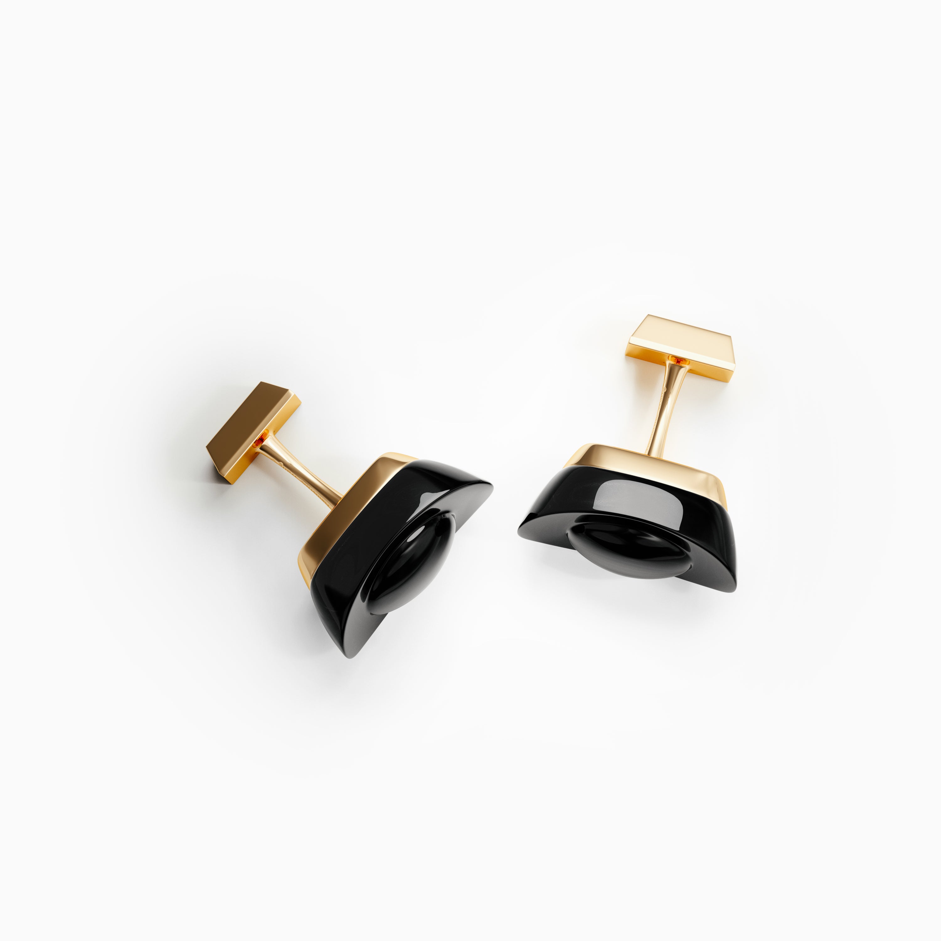 Yuan Bao Fortune Cufflinks - Black Onyx