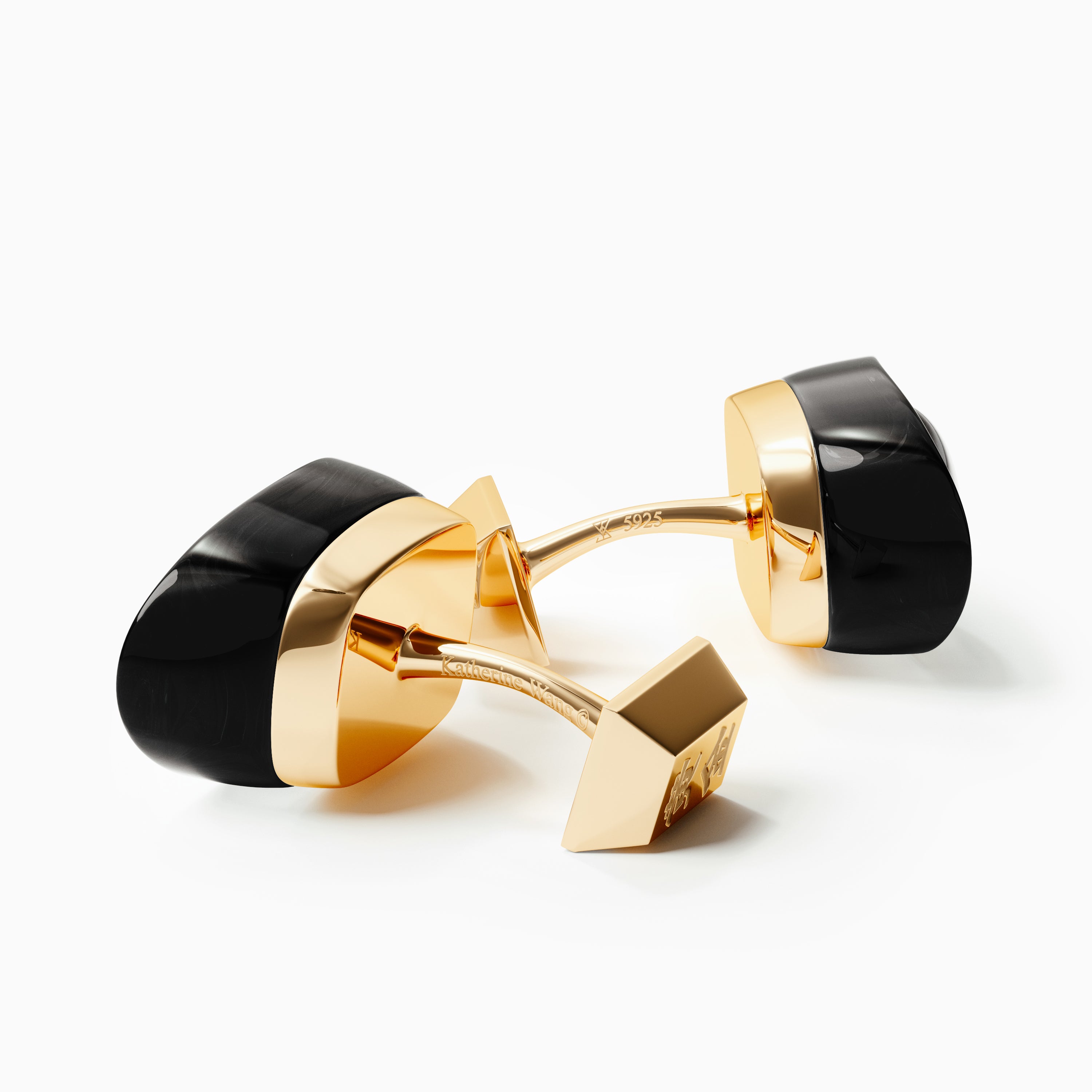 Yuan Bao Fortune Cufflinks - Black Onyx