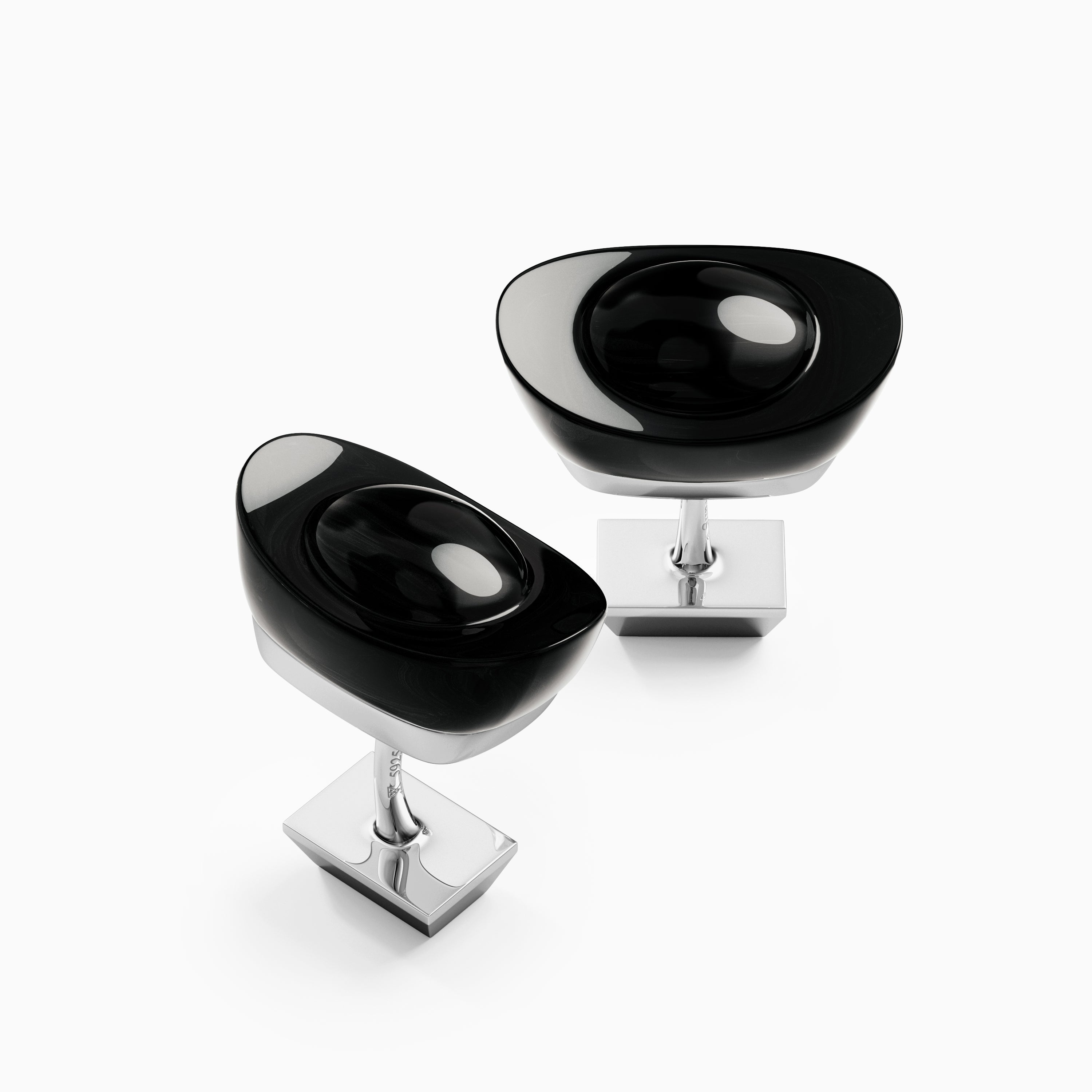 Yuan Bao Fortune Cufflinks - Black Onyx