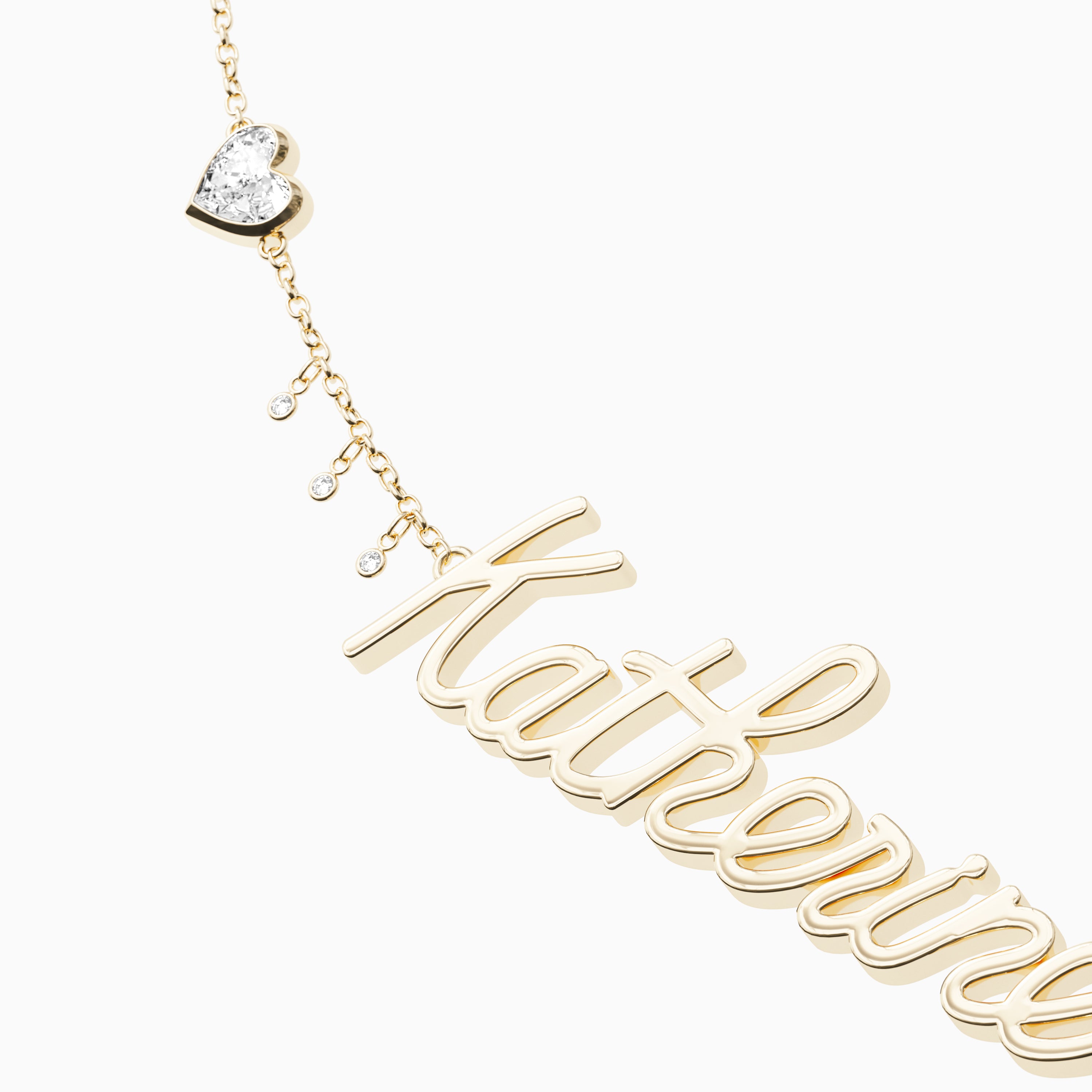 Signature Necklace - Single - Heart Diamond Trinkets and Diamond Droplets