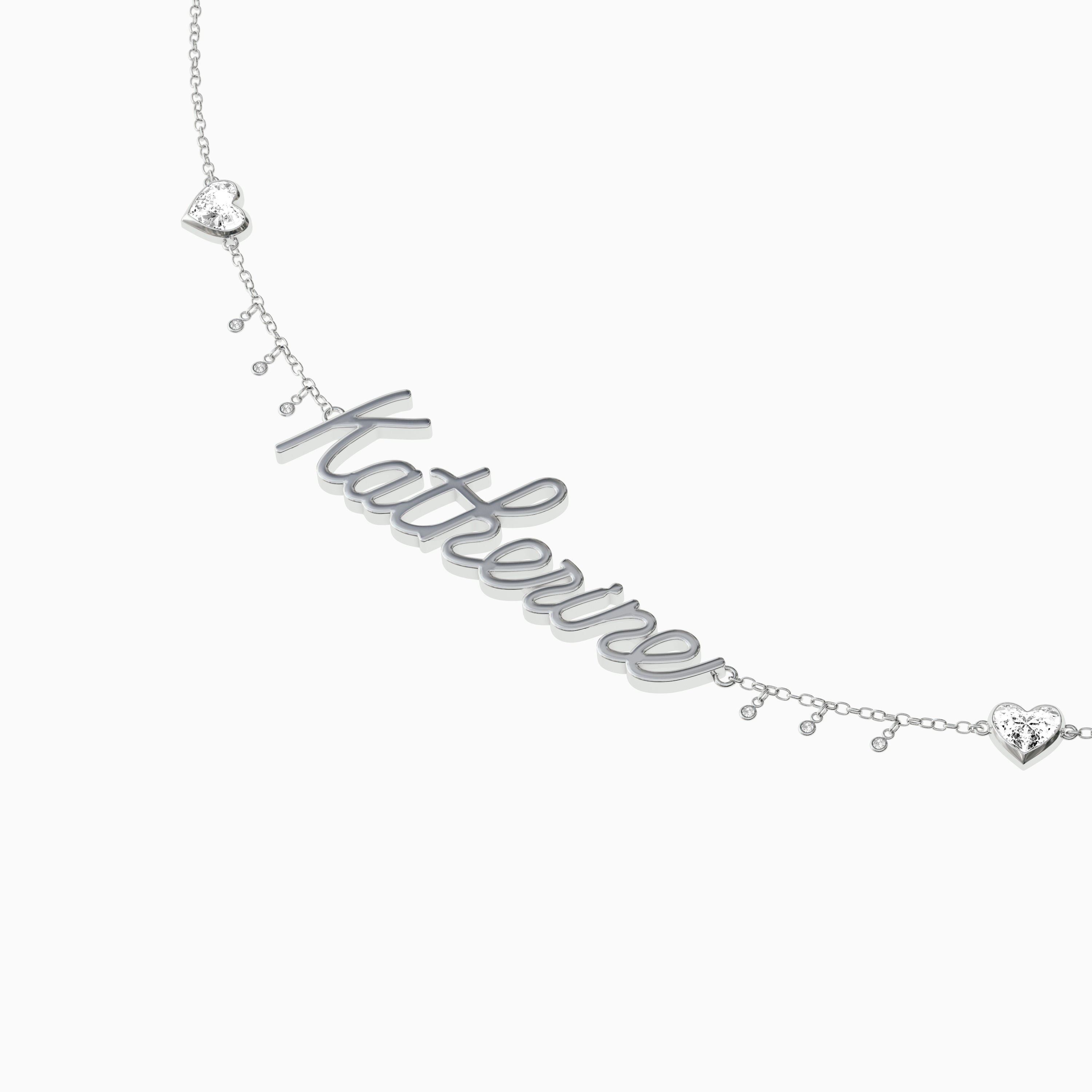 Signature Necklace - Single - Heart Diamond Trinkets and Diamond Droplets