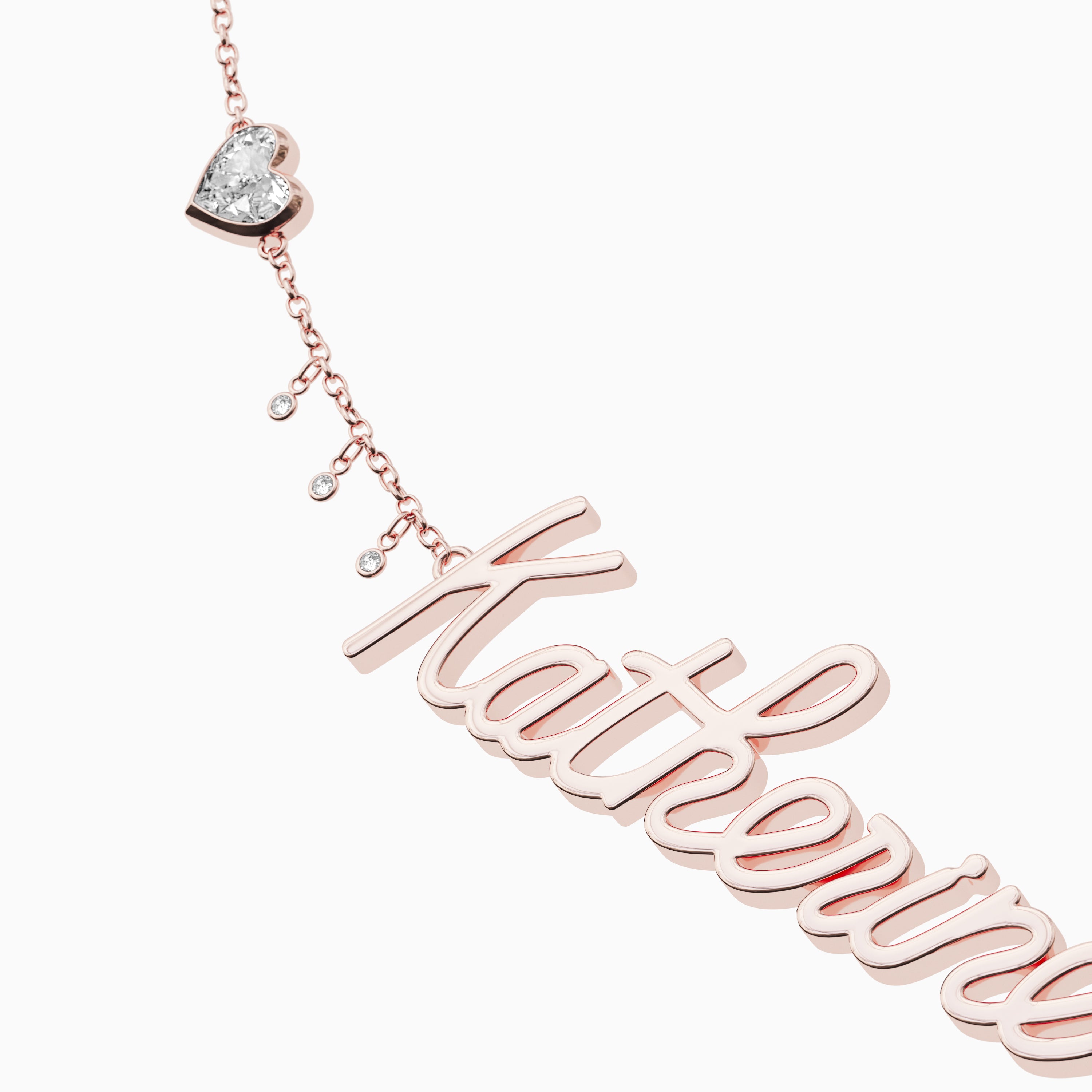 Signature Necklace - Double - Heart Diamond Trinket and Diamond Droplets