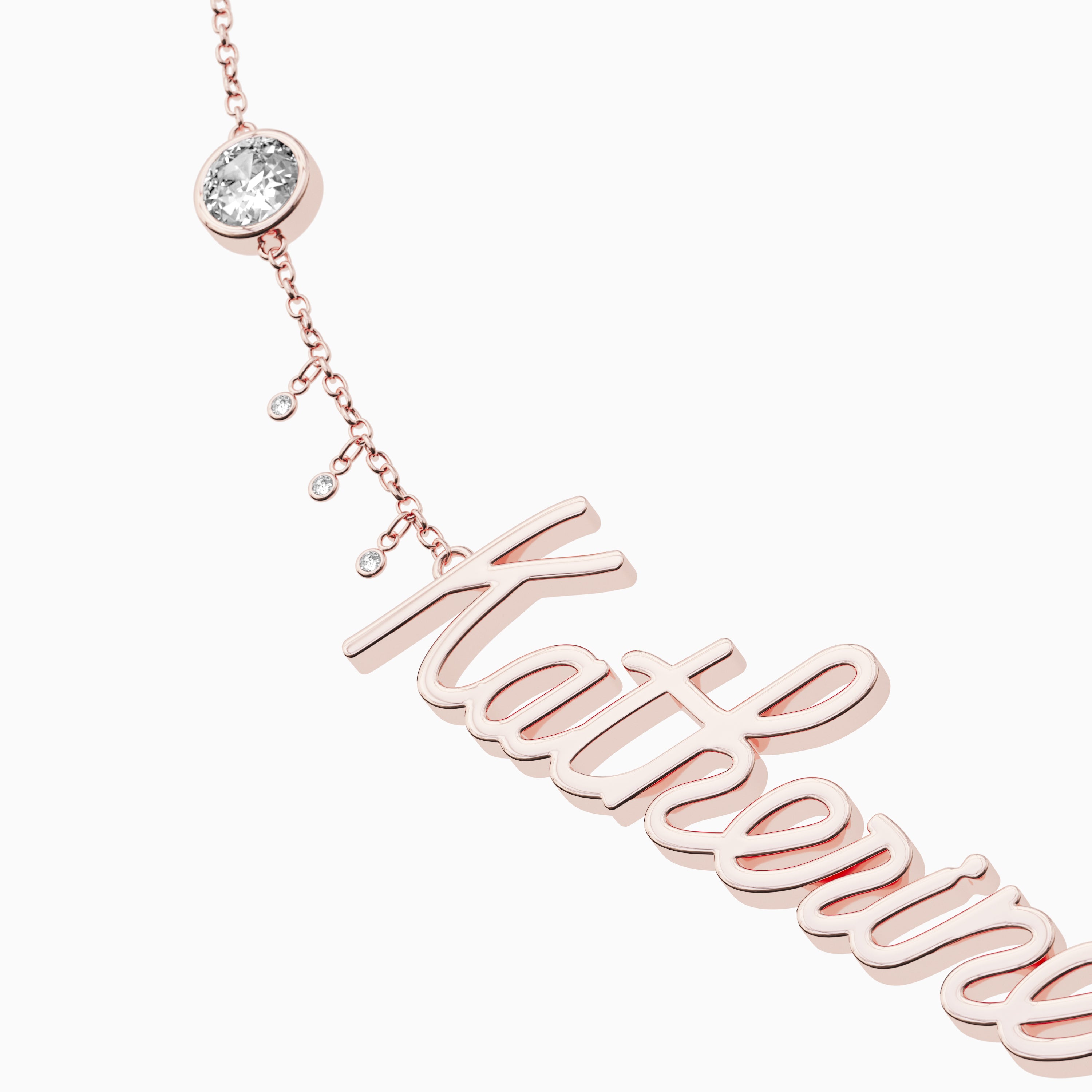 Signature Necklace - Triple - Round Diamond Trinkets and Diamond Droplets