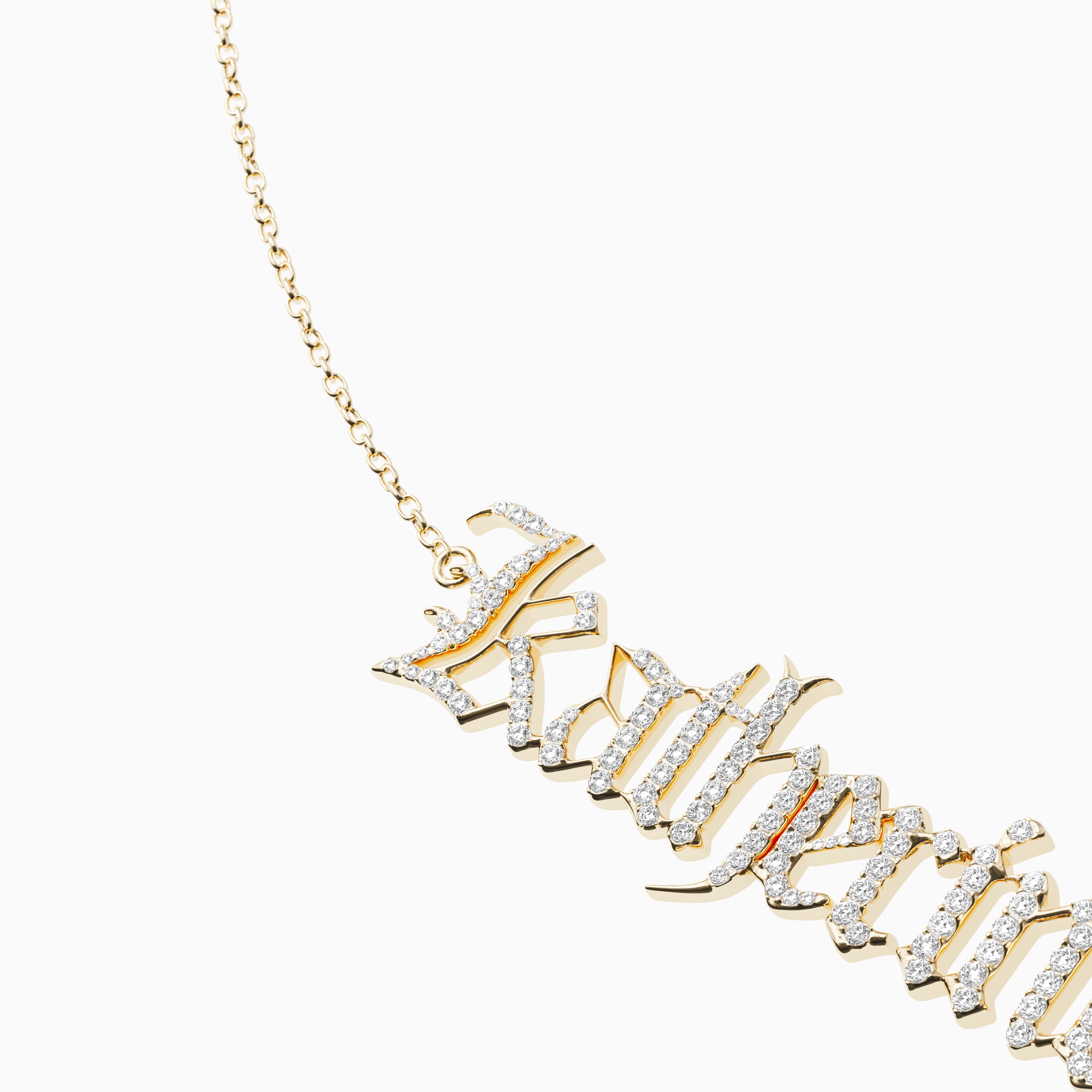 Signature Necklace - Single - Diamond Encrusted